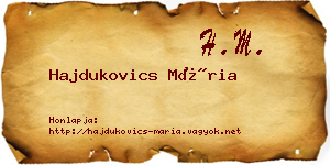 Hajdukovics Mária névjegykártya